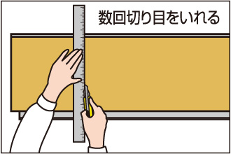 数回切れ目を入れる