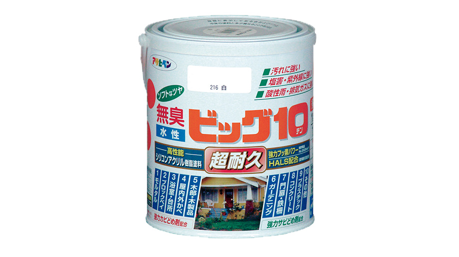 まとめ買い アサヒペン 水性ビッグ10多用途 216白 1.6L 〔3缶セット〕 - 3