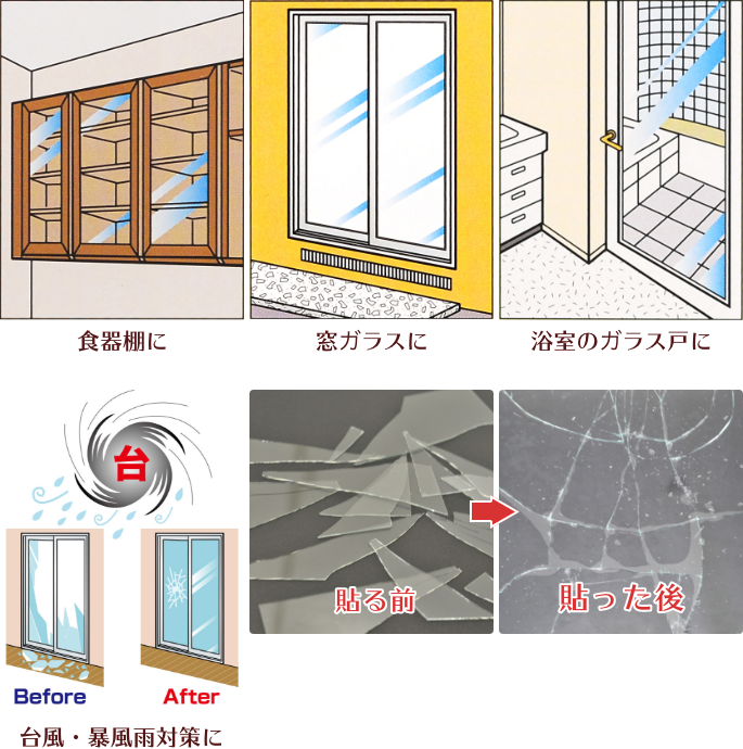 UVカットガラス飛散防止シート 92cm×180cm